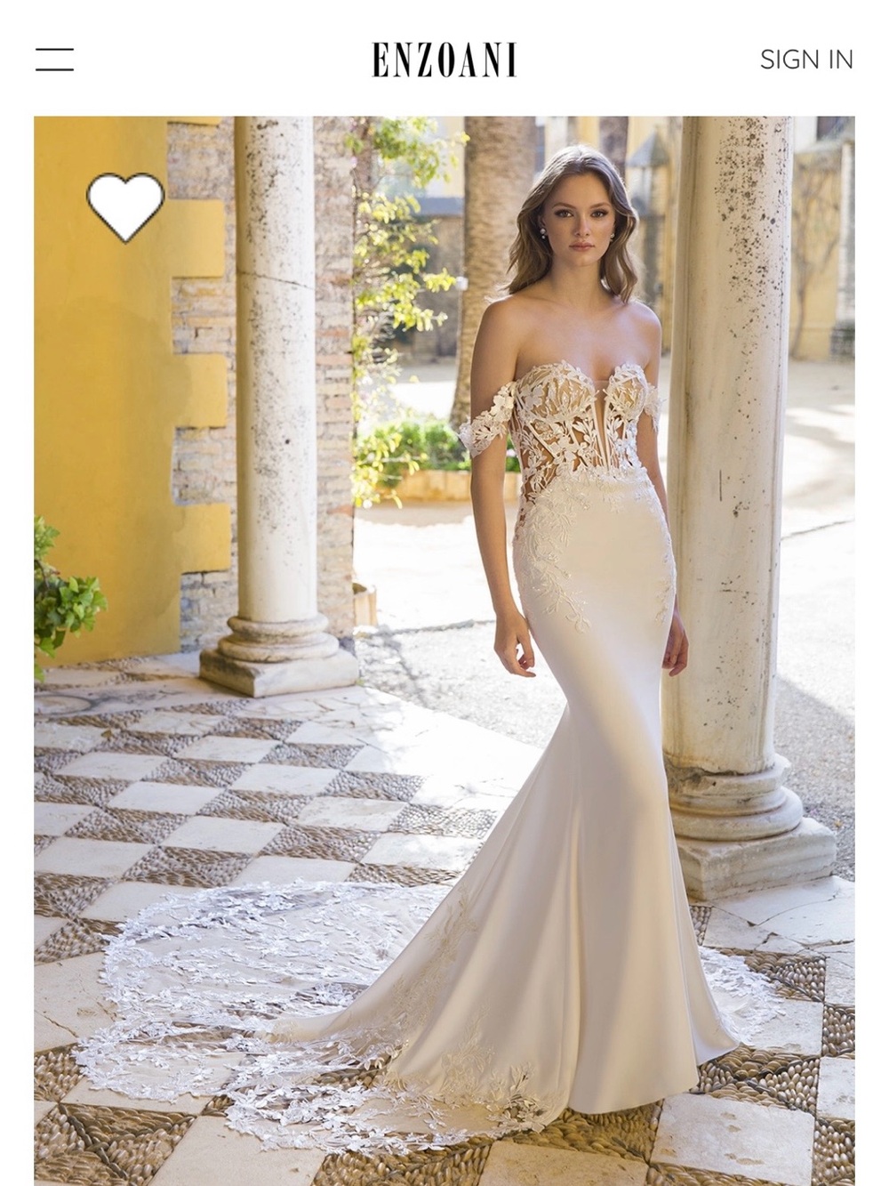 Strapless Ivory Lace Fit-and-Flare Wedding Gown